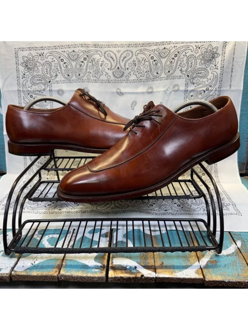 Allen Edmonds Berkely Split Toe Brown Leather Oxfords Men's Size 13B
